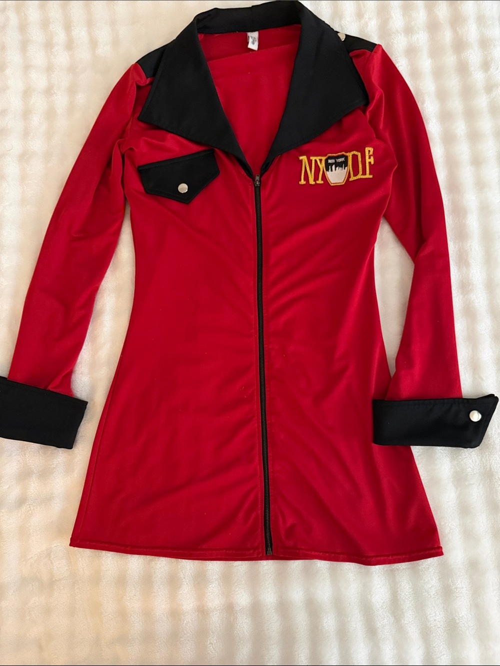 Forplay Red and Black Fire Fighter Costume Dress